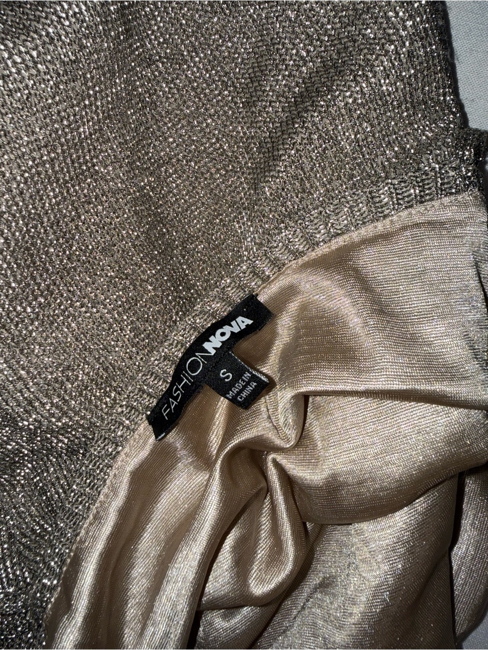 Fashion Nova Shimmering Taupe Midi Slip Dress - Picture 11 of 11